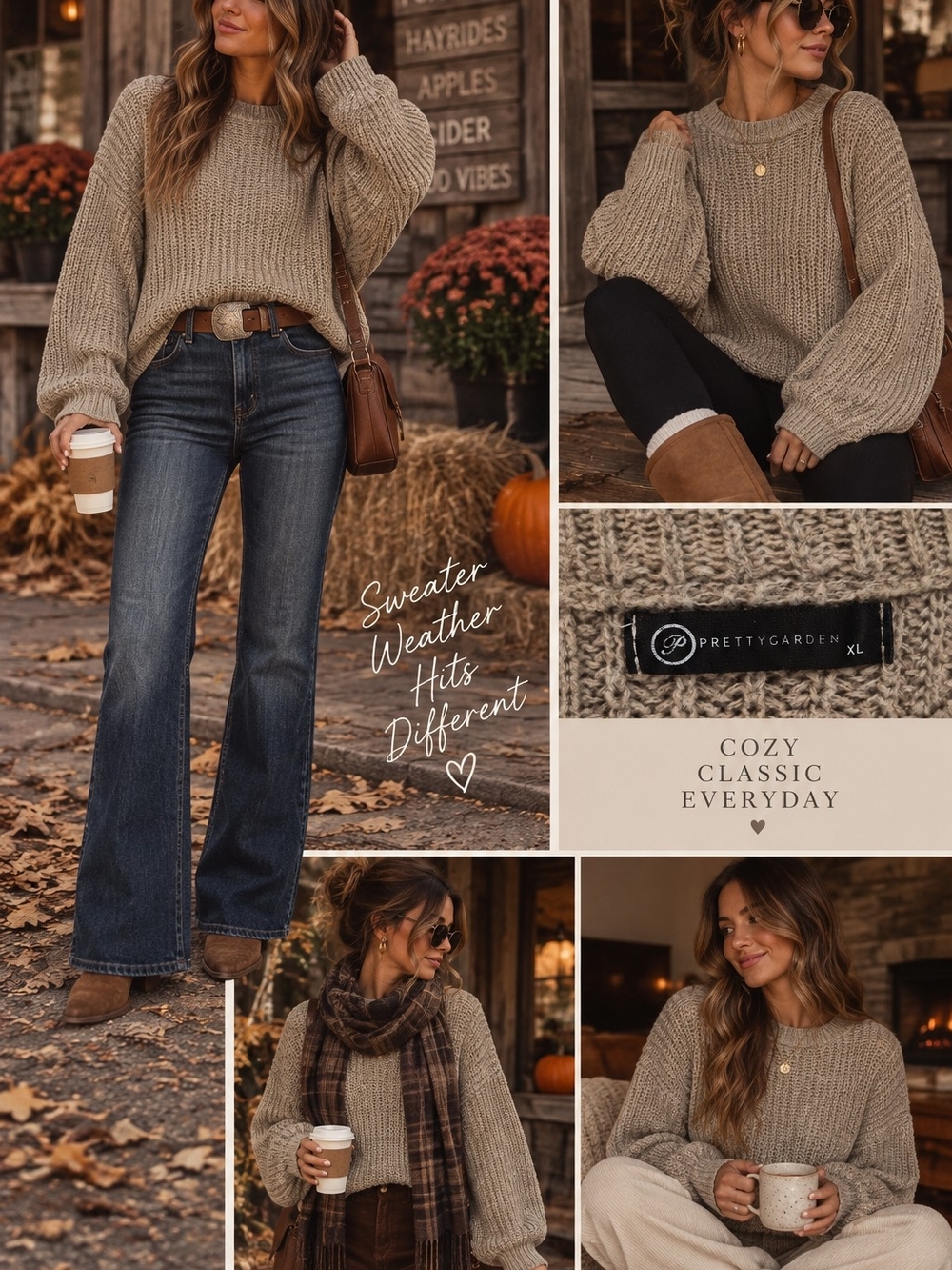 PrettyGarden— Taupe Overlarged Sweater